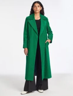 Roxanne Corduroy Coat - Emerald Green -CEFINN Shop AU23 C10 ROXANNE EMERALDGREEN LS 919