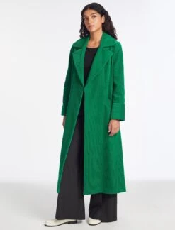 Roxanne Corduroy Coat - Emerald Green -CEFINN Shop AU23 C10 ROXANNE EMERALDGREEN LS 939
