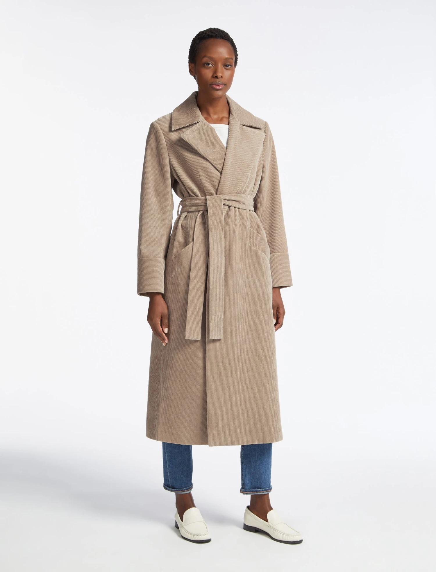 Roxanne Corduroy Coat - Taupe 1 Roxanne Corduroy Coat - Taupe