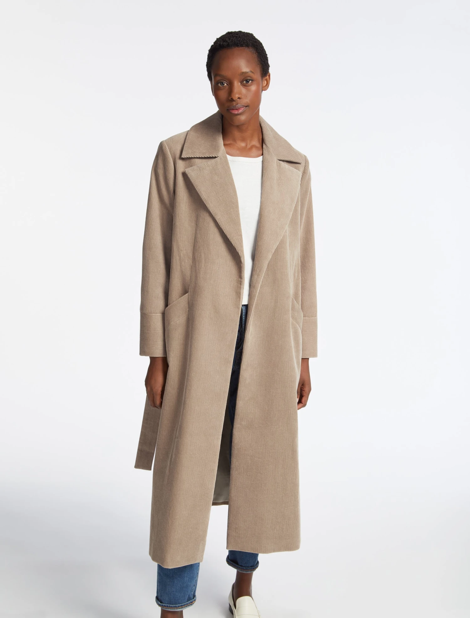 Roxanne Corduroy Coat - Taupe 5 Roxanne Corduroy Coat - Taupe - Image 5