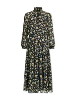 Zoe Maxi Dress - Black Yellow Deco Floral Print 15 Zoe Maxi Dress - Black Yellow Deco Floral Print -CEFINN Shop AU23 D445 ZOE BLACKYELLOWDECOFLORALPRINT CO