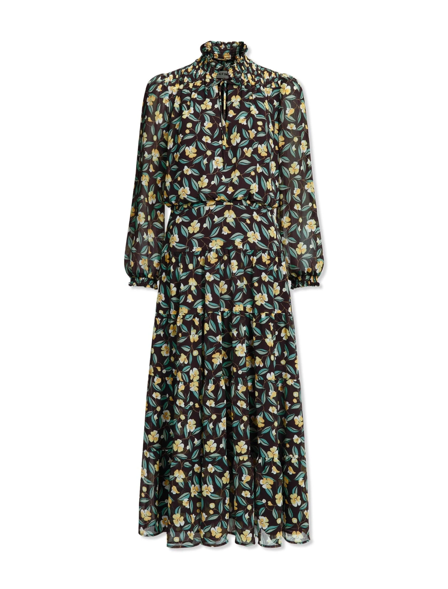 Zoe Maxi Dress - Black Yellow Deco Floral Print 8 Zoe Maxi Dress - Black Yellow Deco Floral Print - Image 8