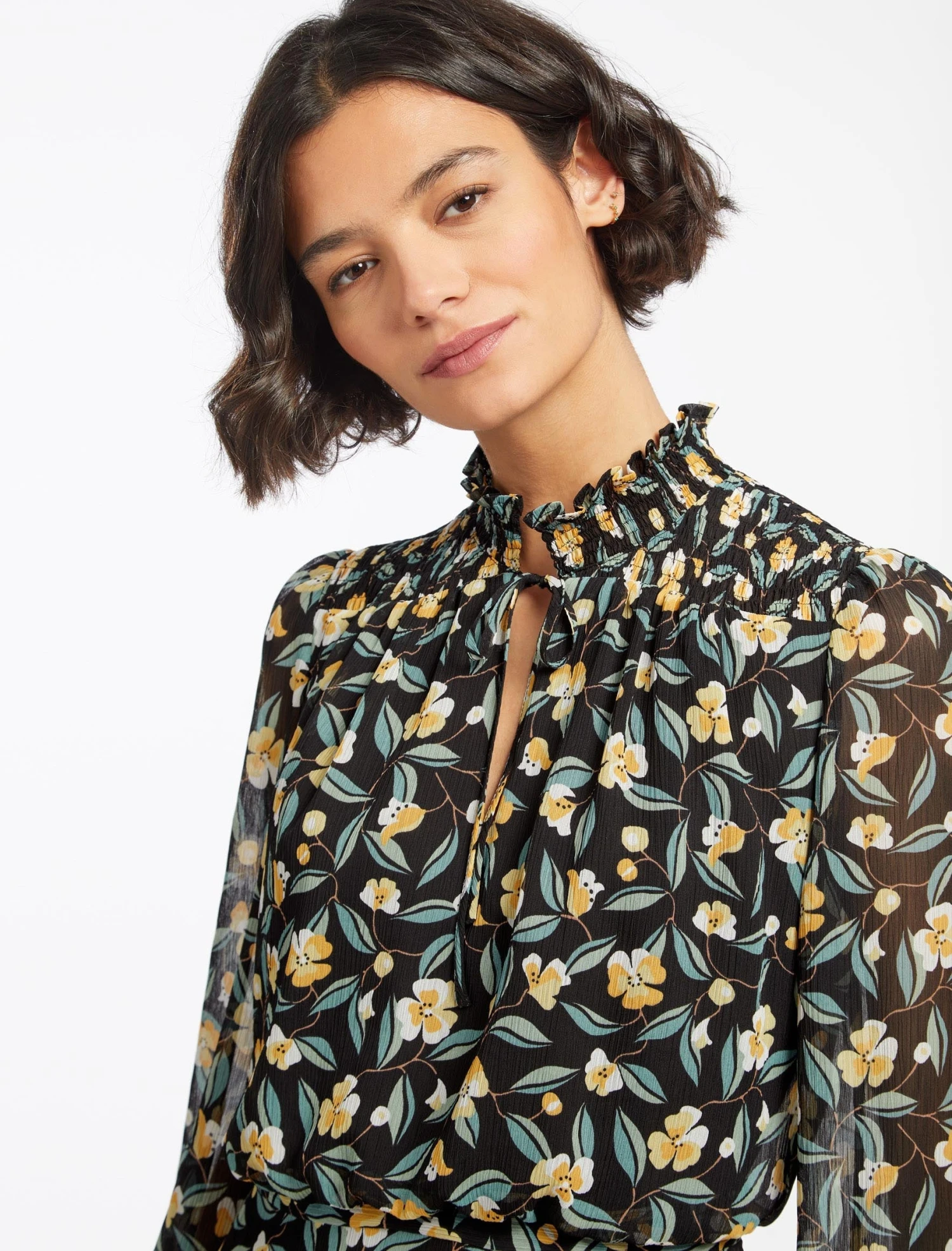 Zoe Maxi Dress - Black Yellow Deco Floral Print 5 Zoe Maxi Dress - Black Yellow Deco Floral Print - Image 5