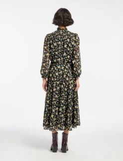 Zoe Maxi Dress - Black Yellow Deco Floral Print 14 Zoe Maxi Dress - Black Yellow Deco Floral Print -CEFINN Shop AU23 D445 ZOE IVY BLACKYELLOWDECOFLORALPRINT LS 14044