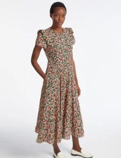 Sawyer Cotton Maxi Dress - Pink Blossom Print -CEFINN Shop AU23 D557 SAWYER PINKBLOSSOMPRINT LS 3616