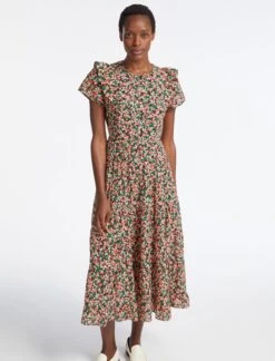 Sawyer Cotton Maxi Dress - Pink Blossom Print -CEFINN Shop AU23 D557 SAWYER PINKBLOSSOMPRINT LS 3624