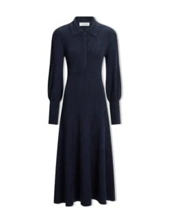 Eva Merino Wool Collared Knit Maxi Dress - Navy 13 Eva Merino Wool Collared Knit Maxi Dress - Navy -CEFINN Shop AU23 D558 EVA NAVY CO