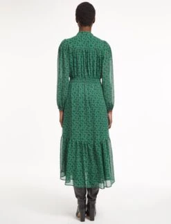 Francesca Midi Dress - Green Rainbow Geo Print -CEFINN Shop AU23 D560 FRANCESCA GREEN RAINBOW PRINT LS LS 1139