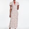 Jacquetta Maxi Dress - White Pink Deco Floral Print