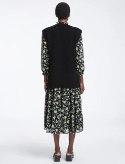 Janice Wool Round Neck Sleeveless Jumper - Black -CEFINN Shop AU23 K129 JANICE BLACK LS0877