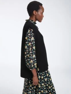 Janice Wool Round Neck Sleeveless Jumper - Black -CEFINN Shop AU23 K129 JANICE BLACK LS0888