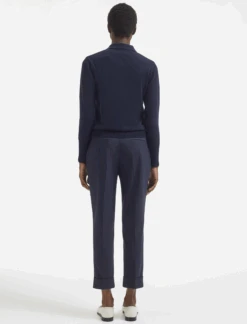 Josie Cashmere Collared Jumper - Navy -CEFINN Shop AU23 K142 JOSIE NAVY LS 592