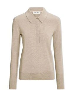 Josie Wool Collared Jumper - Taupe -CEFINN Shop AU23 K24 JOSIE TAUPE CO