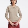 Josie Wool Collared Jumper - Taupe