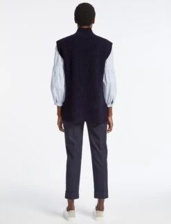 Janice Cashmere Blend Funnel Neck Sleeveless Jumper - Navy -CEFINN Shop AU23 K25 JANICE NAVY LS 4330 81e2a5dc 26d5 4176 b772 9552f98e7a28