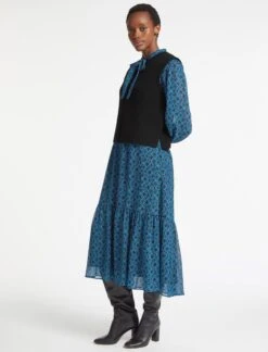 Janie Wool Round Neck Sleeveless Jumper - Black -CEFINN Shop AU23 K57 JANIE BLACK LS 3076