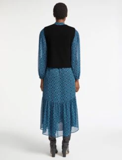 Janie Wool Round Neck Sleeveless Jumper - Black -CEFINN Shop AU23 K57 JANIE BLACK LS 3124