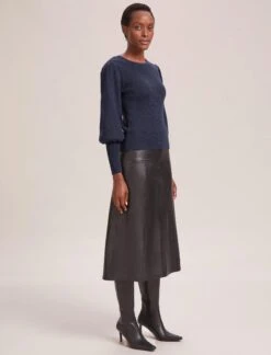 Eva Wool Crew Neck Jumper - Denim Blue -CEFINN Shop AU23 K88 EVA DENIMBLUE LS 41406