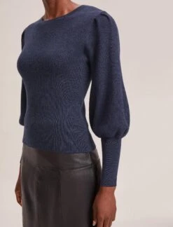 Eva Wool Crew Neck Jumper - Denim Blue -CEFINN Shop AU23 K88 EVA DENIMBLUE LS 41459