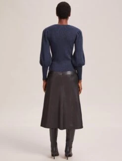 Eva Wool Crew Neck Jumper - Denim Blue -CEFINN Shop AU23 K88 EVA DENIMBLUE LS 41463