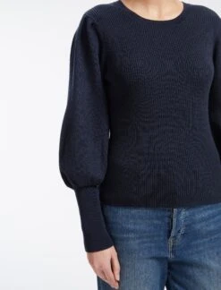 Eva Wool Crew Neck Jumper - Navy -CEFINN Shop AU23 K88 EVA NAVY LS 13681