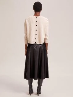 Sierra Leather A Line Maxi Skirt - Black -CEFINN Shop AU23 SK166 SIERRA BLACK LS 42011