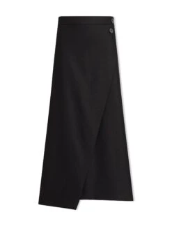Layla Wool Maxi Wrap Skirt - Black -CEFINN Shop AU23 SK178 LAYLA BLACK CO