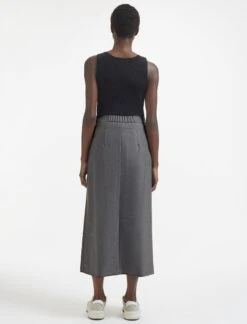 Layla Wool Maxi Wrap Skirt - Mid Grey -CEFINN Shop AU23 SK178 LAYLA MIDGREY LS 739