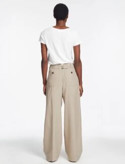 Tamara Cotton Twill Wide Leg Trouser - Beige 12 Tamara Cotton Twill Wide Leg Trouser - Beige -CEFINN Shop AU23 TR579 TAMARA BEIGE 1854