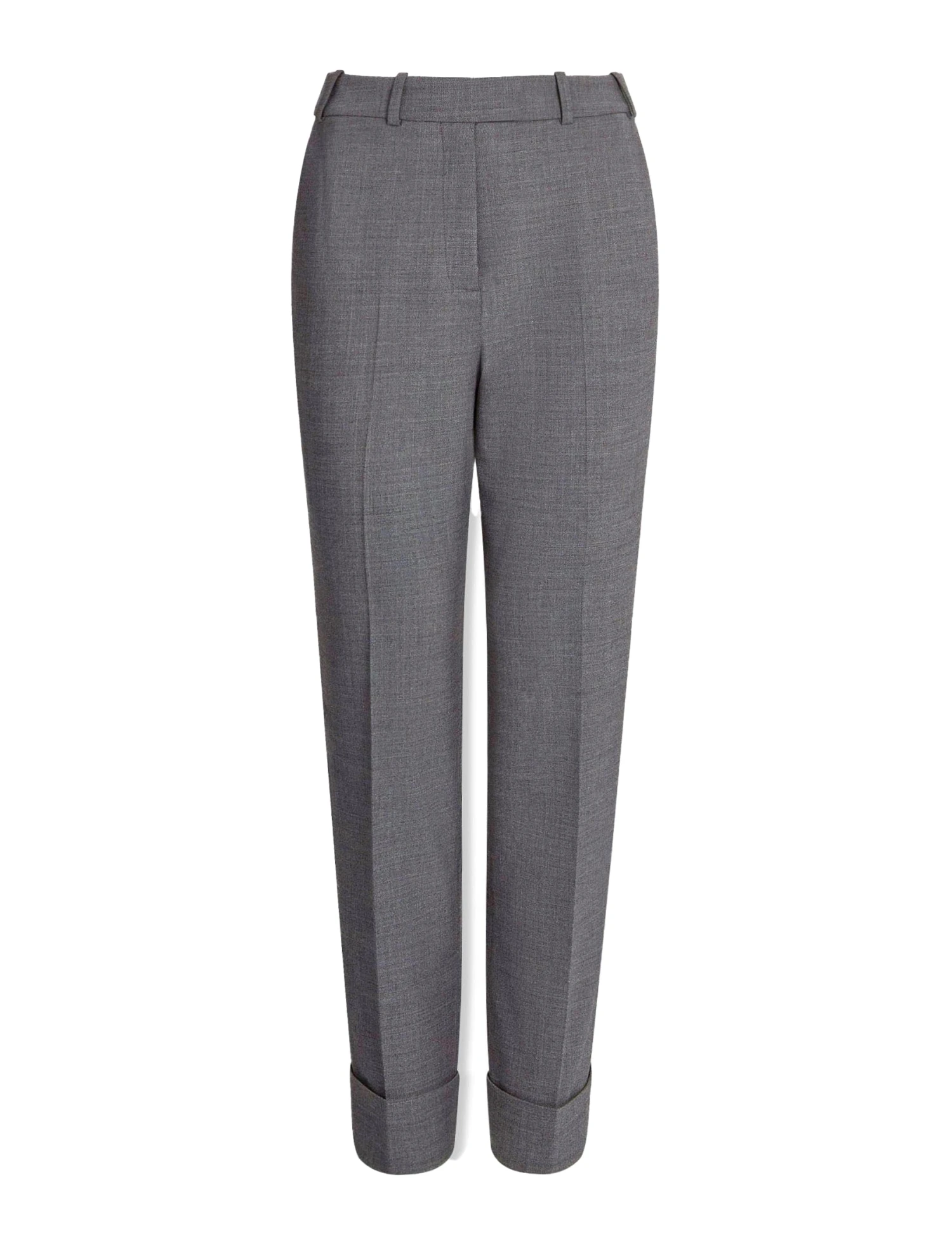 Clement New Wool Turn Up Trouser - Mid Grey 7 Clement New Wool Turn Up Trouser - Mid Grey - Image 7