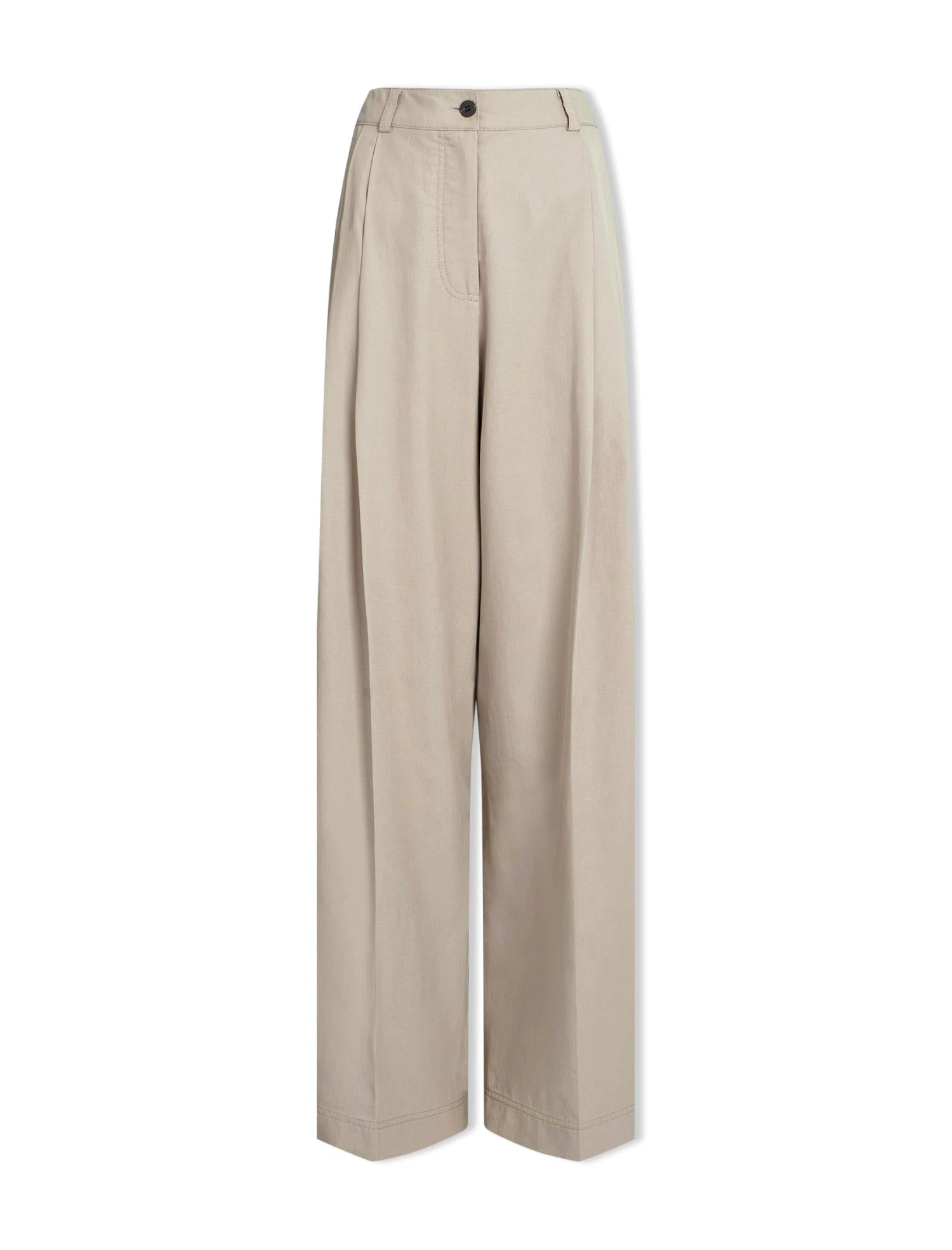 Tamara Cotton Twill Wide Leg Trouser - Beige 7 Tamara Cotton Twill Wide Leg Trouser - Beige - Image 7