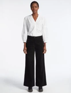 Hayden Corduroy Wide Leg Trouser - Black -CEFINN Shop AU23 TR82 HAYDEN BLACK LS 3949