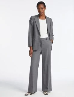 Terence Stretch Wool Wide Leg Trouser - Mid Grey -CEFINN Shop AU23 TR84 TERENCE GREYMELANGE LS 3854