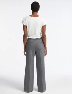 Terence Stretch Wool Wide Leg Trouser - Mid Grey -CEFINN Shop AU23 TR84 TERENCE GREYMELANGE LS 3917