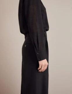 Riley Funnel Neck Blouse - Black -CEFINN Shop AU24 B6 RILEY BLACK LS 24138