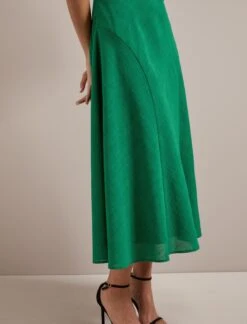 Reya Techni Voile Midi Dress - Emerald Green -CEFINN Shop AU24 D627 REYA EMERALDGREEN LS 3114