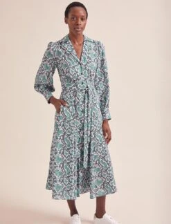 Odette Maxi Dress - Green Snakeskin Print 9 Odette Maxi Dress - Green Snakeskin Print -CEFINN Shop AU24 D661 ODETTE GREENSNAKESKINPRINT LS 19141