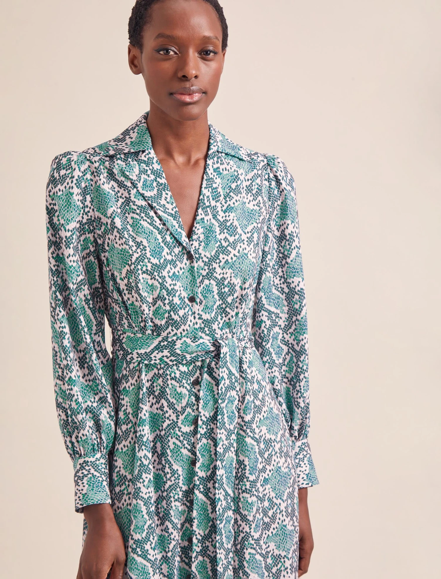 Odette Maxi Dress - Green Snakeskin Print 2 Odette Maxi Dress - Green Snakeskin Print - Image 2