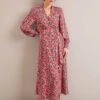 Odette Maxi Dress - Pink Snakeskin Print