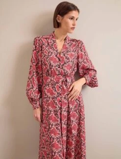 Odette Maxi Dress - Pink Snakeskin Print -CEFINN Shop AU24 D661 ODETTE PINKSNAKESKINPRINT LS 25608