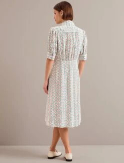 Ivy Silk Dress - Cream Floral Tile Print -CEFINN Shop AU24 D663 IVY CREAMFLORALTILEPRINT LS 1339 91800697 a154 4566 a6e6 5edecbcd3cc5