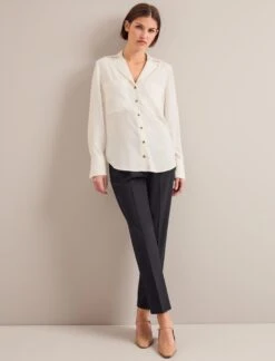Spencer Silk Shirt - Cream -CEFINN Shop AU24 S90 SPENCER CREAM LS 25844