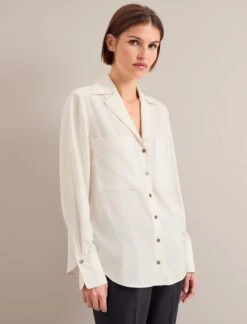 Spencer Silk Shirt - Cream -CEFINN Shop AU24 S90 SPENCER CREAM LS 25862