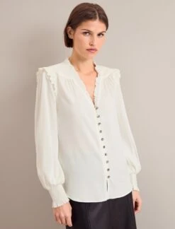 Stella Silk Shirt - Cream -CEFINN Shop AU24 S95 STELLA CREAM LS 0877