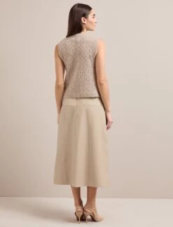 Tiana Leather Midi Skirt - Sand -CEFINN Shop AU24 SK119 TIANA SAND LS 2418
