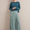 Sienna Maxi Skirt - Green Snakeskin Print