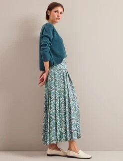 Sienna Maxi Skirt - Green Snakeskin Print -CEFINN Shop AU24 SK183 SIENNA GREENSNAKESKINPRINT LS 25706