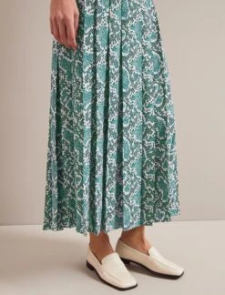 Sienna Maxi Skirt - Green Snakeskin Print -CEFINN Shop AU24 SK183 SIENNA GREENSNAKESKINPRINT LS 25725