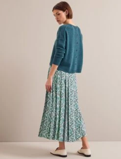 Sienna Maxi Skirt - Green Snakeskin Print -CEFINN Shop AU24 SK183 SIENNA GREENSNAKESKINPRINT LS 25752