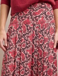 Sienna Maxi Skirt - Pink Snakeskin Print -CEFINN Shop AU24 SK183 SIENNA PINKSNAKESKINPRINT LS 1144